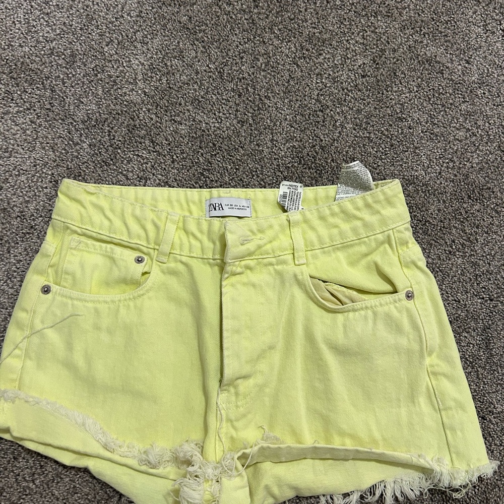 Zara Lemon Jean Shorts for Women